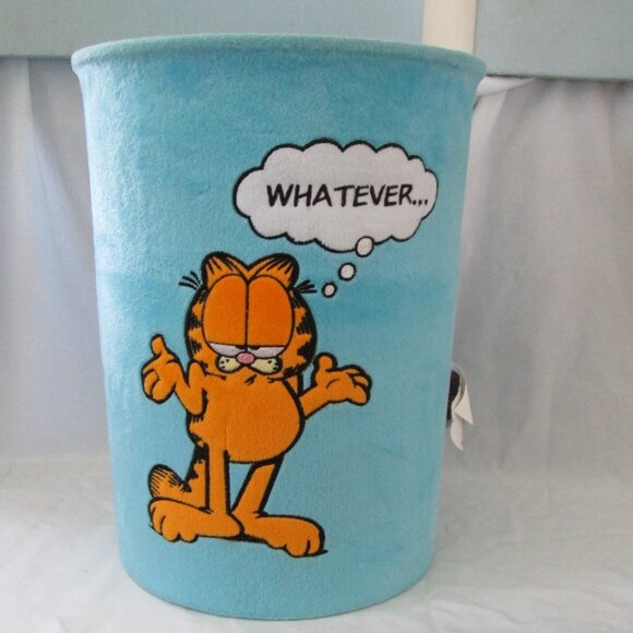 Garfield Trash Can/ Waste Basket  Embroidered Velour - Picture 1 of 5